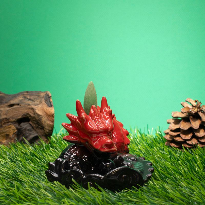 Backflow Incense Burner - Small Red Dragon