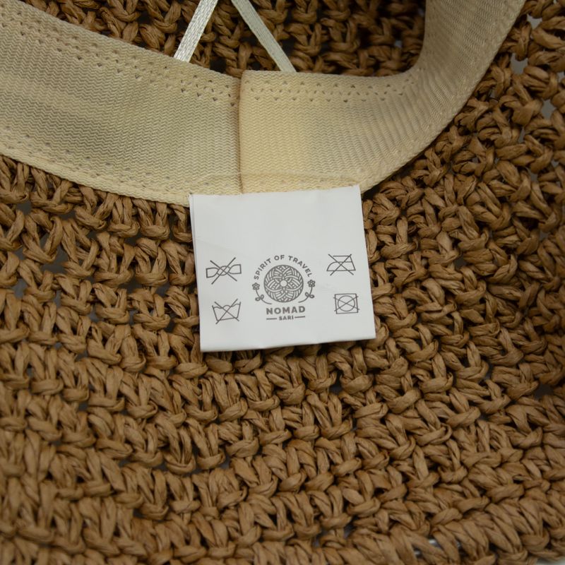 Nomad Sari Floppy Straw Sun Hat - Coffee & Daiseys