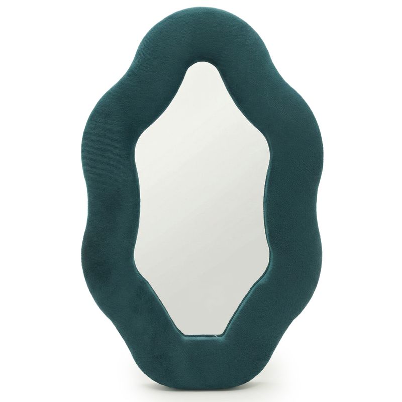 Soft Squiggly Mirror – Oval Pebble – Royal Teal (20.5 x 32.5 x 2.3cm)