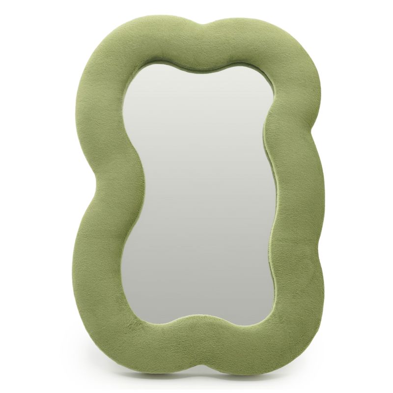 Soft Squiggly Mirror - Large Cloud - Moss Green (33.4x23.5x2.3cm)