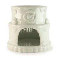 Ceramic Cake Oil Burner - HAPPY BIRTHDAY - White