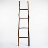 Large Kemu Wood Ladder - 1.5m - Chocolate - Japan Style