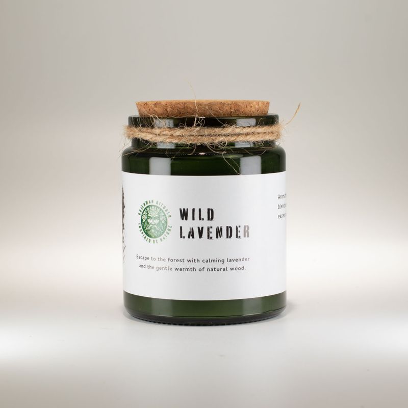 Greenman Woodwick Soy Candle - Wild Lavender