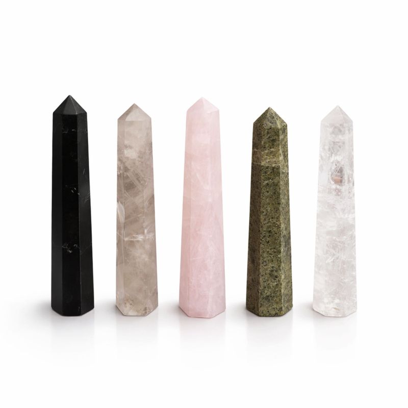 Gemstone Six Face Obelisk Point approx 11cm - Smoky Quartz