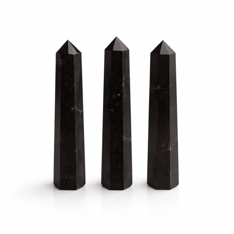 Gemstone Six Face Obelisk Point approx 11cm - Black Tourmaline