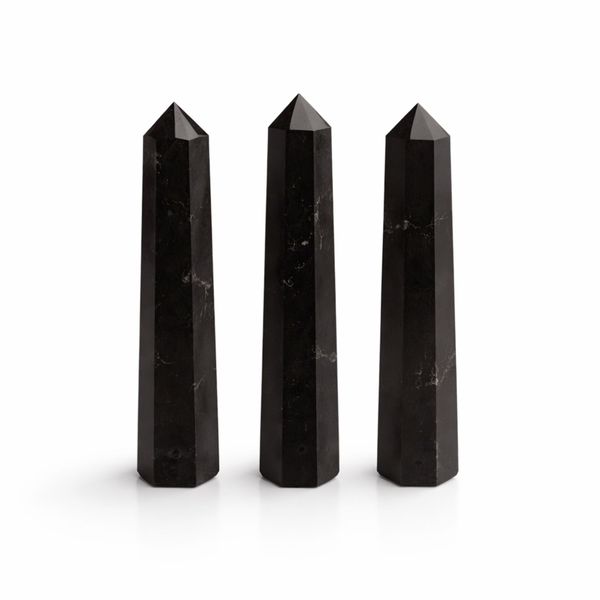 Gemstone Six Face Obelisk Point approx 11cm - Black Tourmaline