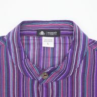 Nomad Sari Grandad Shirt - Black Purple - Large