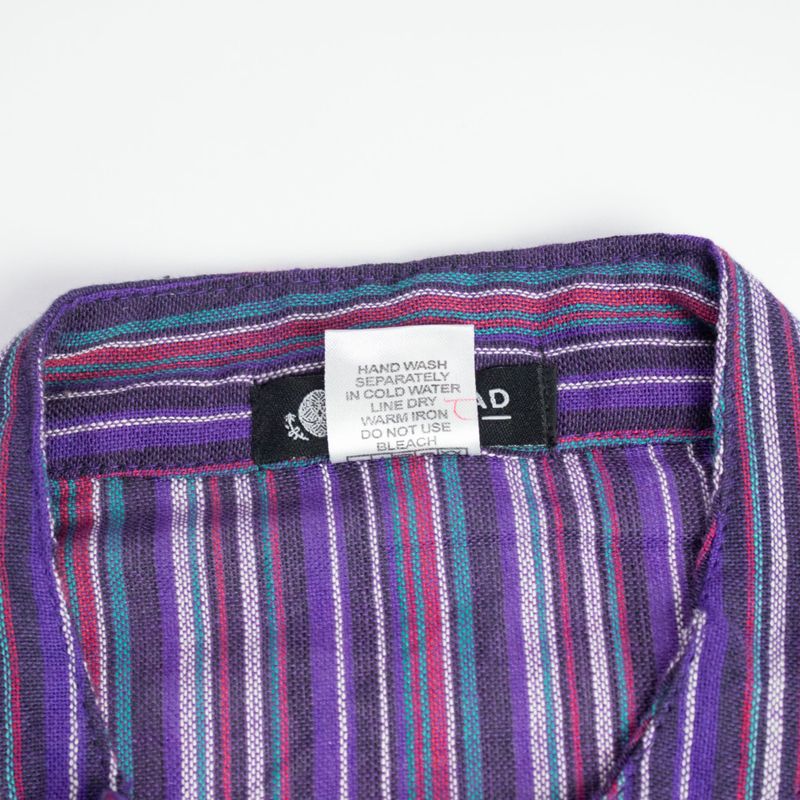 Nomad Sari Grandad Shirt - Black Purple - XL