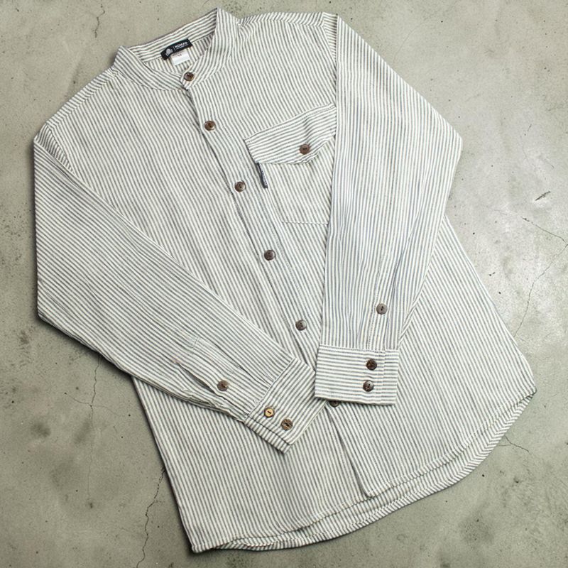 Nomad Sari Grandad Shirt - Grey Stone - Large