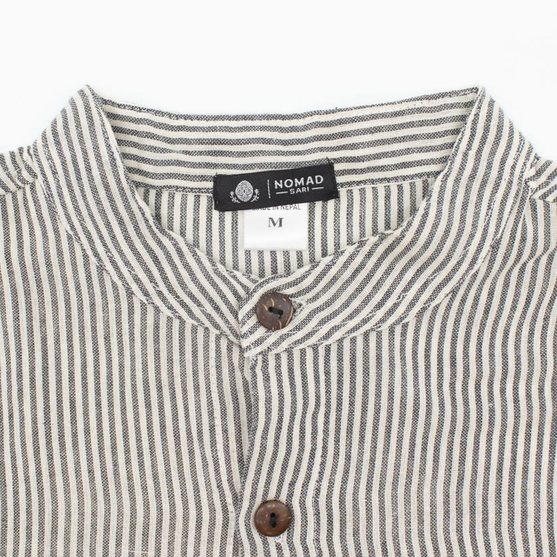 Nomad Sari Grandad Shirt - Grey Stone - Large
