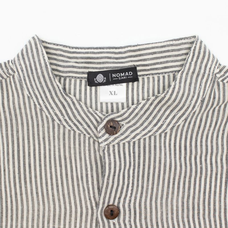 Nomad Sari Grandad Shirt - Grey Stone - XL