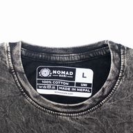 Nomad Sari Stonewashed Cotton T-Shirt - Compass of Life - Charcoal - Large