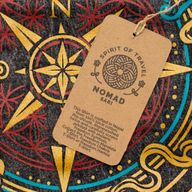 Nomad Sari Stonewashed Cotton T-Shirt - Compass of Life - Charcoal - Large