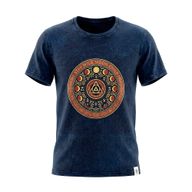 Nomad Sari Stonewashed Cotton T-Shirt - Stay Wild Moon Child - Blue - Small