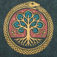 Nomad Sari Stonewashed Cotton T-Shirt - Tree of Life - Green - Medium