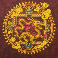 Nomad Sari Stonewashed Cotton T-Shirt - Dragon Mandala - Maroon - Large