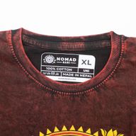 Nomad Sari Stonewashed Cotton T-Shirt - Dragon Mandala - Maroon - XL