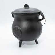 Extra Huge Cast Iron Cauldron with Pentagram 23x18cm (at least 4kg)