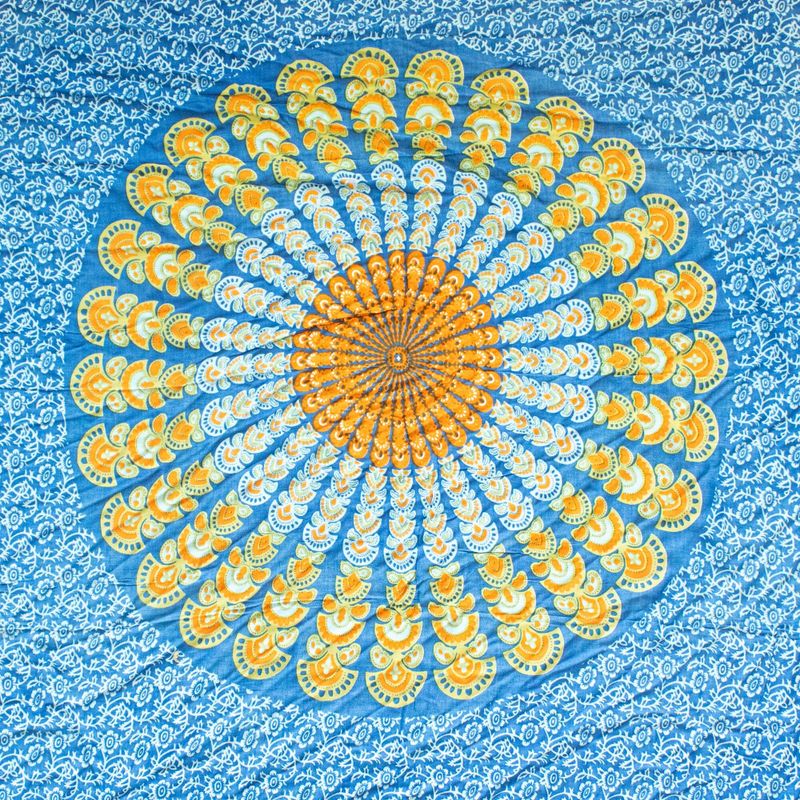 Teal Orange Mandela Sarong