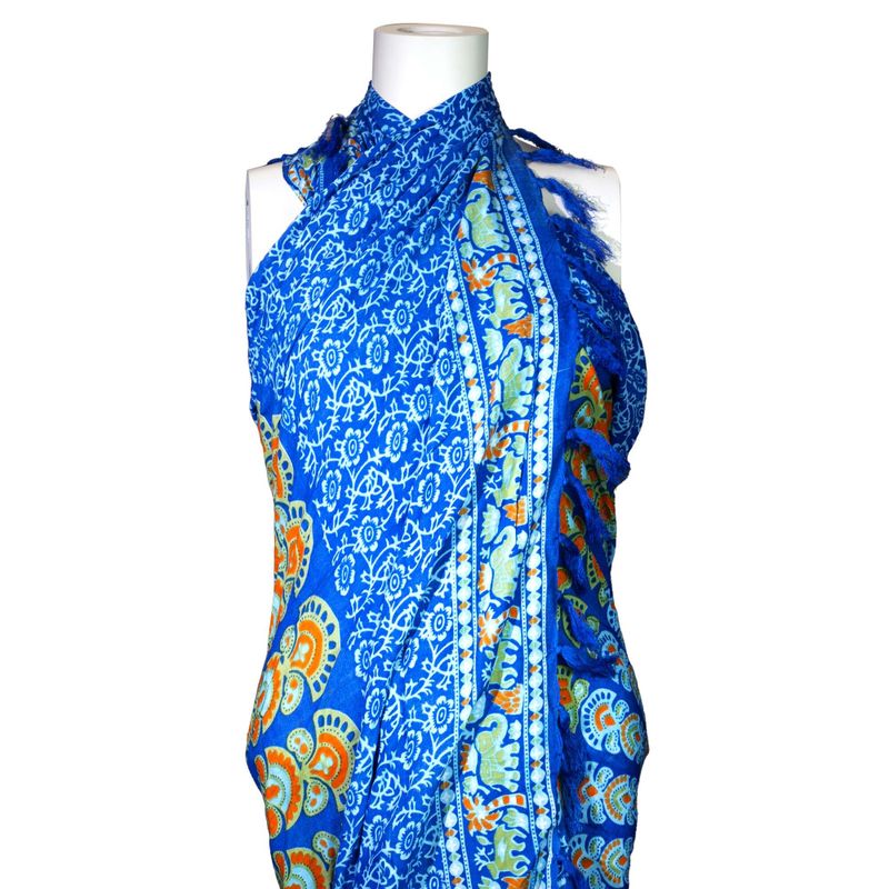 Teal Orange Mandela Sarong