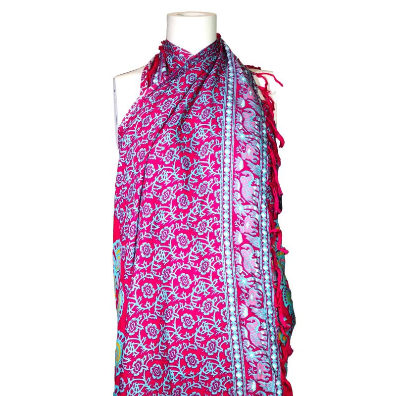 Teal Purple Mandela Sarong