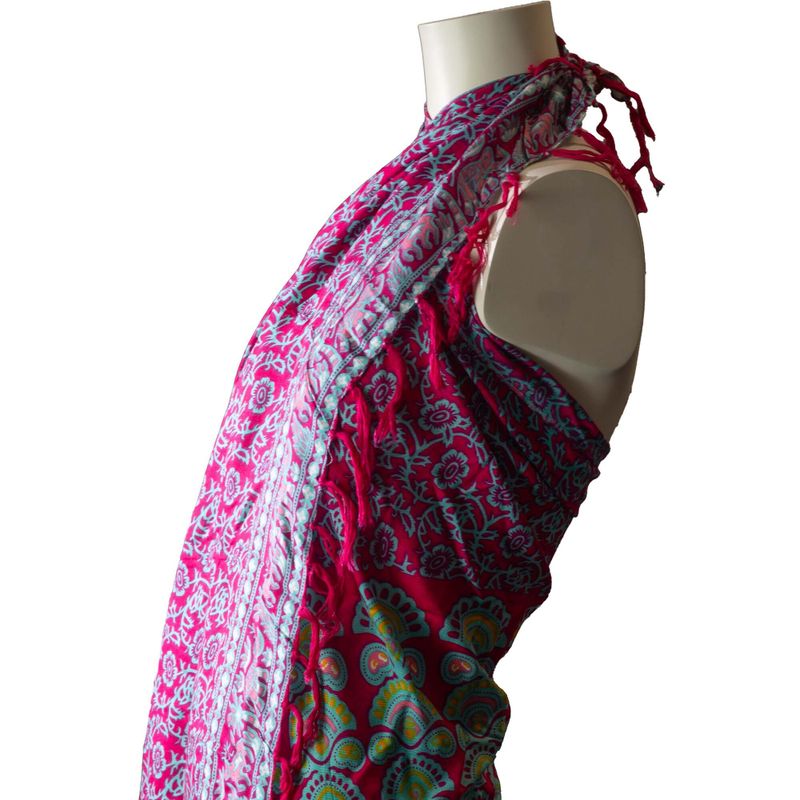 Teal Purple Mandela Sarong