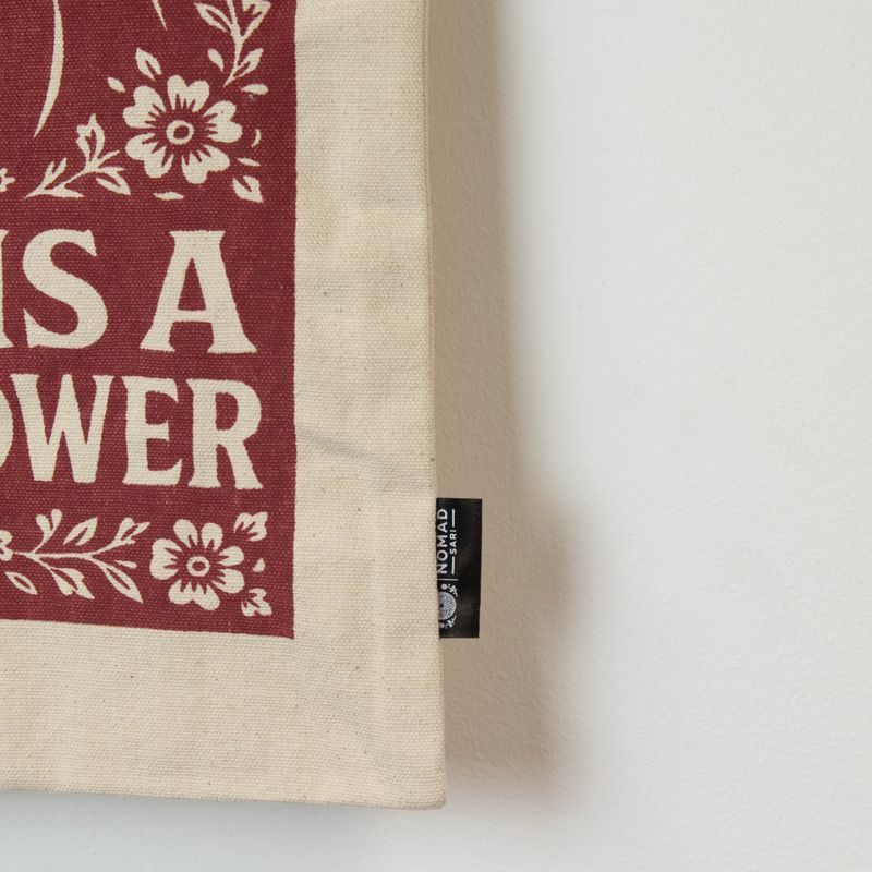 Nomad Sari Iconic Toni Tote Bag - Love is a Super Power - Natural 10oz