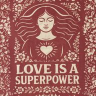 Nomad Sari Iconic Toni Tote Bag - Love is a Super Power - Natural 10oz