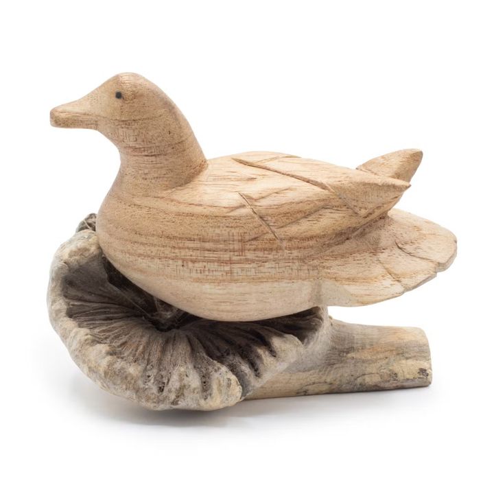 Handmade Parasite Wood Art Carving - Wild Duck Resting