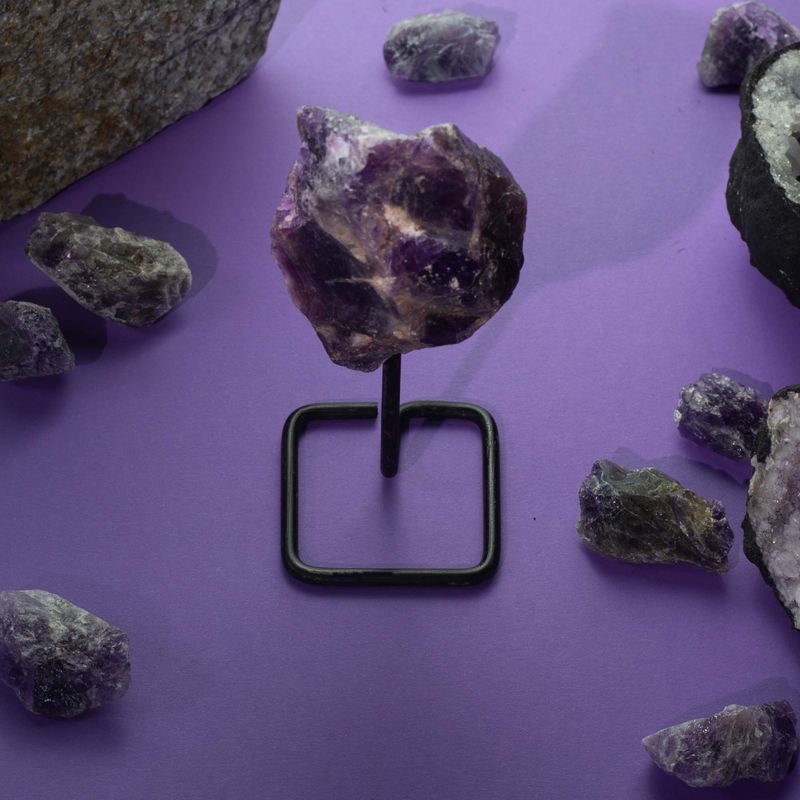 Mineral Specimen on Metal Stand - Epidote