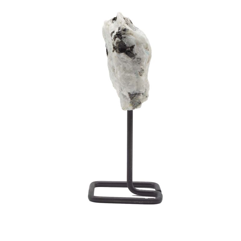 Mineral Specimen on Metal Stand - Rainbow Moonstone