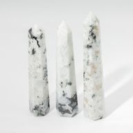 Gemstone Six Face Obelisk Point approx 17cm - Rainbow Moonstone