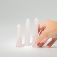 Gemstone Six Face Obelisk Point approx 11cm  - Rose Quartz