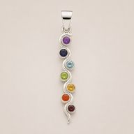 Indian Devotional Pendant - Silver Plated (45cm Cord)- Snake Chakra