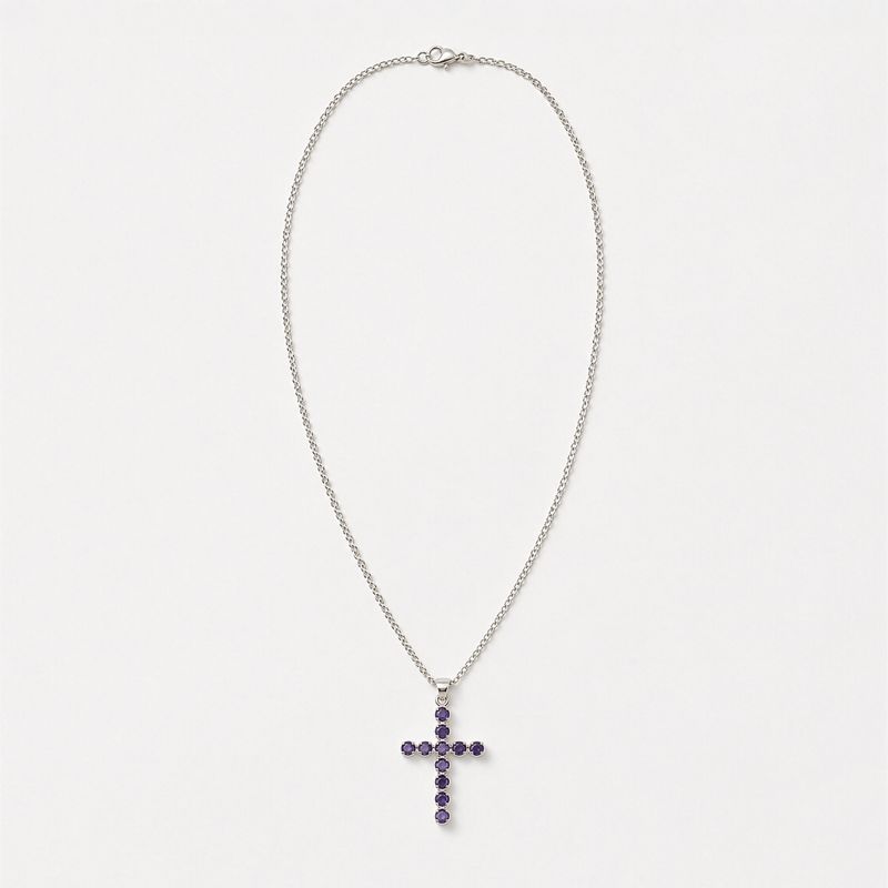 Indian Devotional Pendant - Silver Plated (45cm Chain)- Ionite Crucifix
