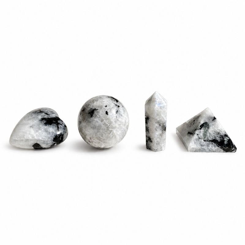 Four Gemstone Shapes - Rainbow Moonstone
