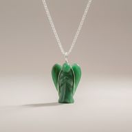 Gemstone Guardian Angel Pendant - Green Aventurine