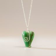 Gemstone Guardian Angel Pendant - Green Aventurine