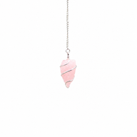 Raw Gemstone Pendulum - Rose Quartz