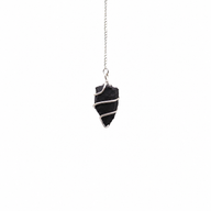 Raw Gemstone Pendulum - Black Agate