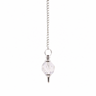 Faceted Gemstone Pendulum - Rock Quartz
