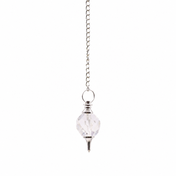 Faceted Gemstone Pendulum - Rock Quartz