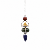 Four Elements Gemstone Pendulum - Red Jasper, Yellow Aventurine, Moss Agate, Sodalite & Moonstone