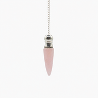 Secret Cavity Discovery of Truth Pendulum - Rose Quartz - Silver Plated