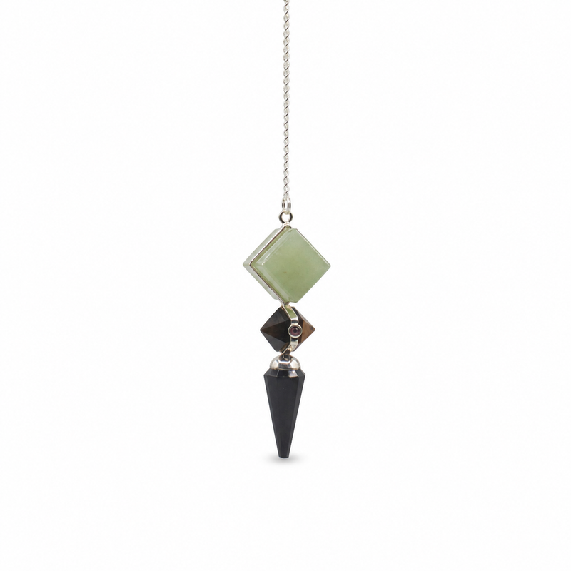 Builder of Realms - Three Piece Pendulum - Black Agate - Green Aventurine - Tiger Eye
