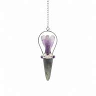 Veilwalker - Two Piece Angel Pendulum - Chakra Band - Labradorite & Amethyst