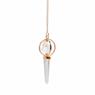 Stellar Gateway - Two Piece Spinning Merkaba Star in Copper Pendulum -  Clear Quartz