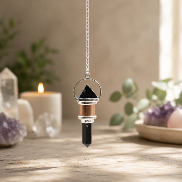 The Night Watcher- Combo Piece Copper Pendulum - Obsidian