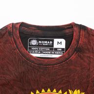 Nomad Sari Stonewashed Cotton T-Shirt - Dragon Mandala - Maroon - Medium