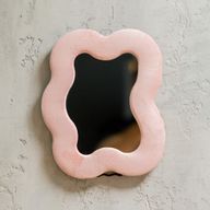 Soft Squiggly Mirror - Square Pebble - Rose Blush